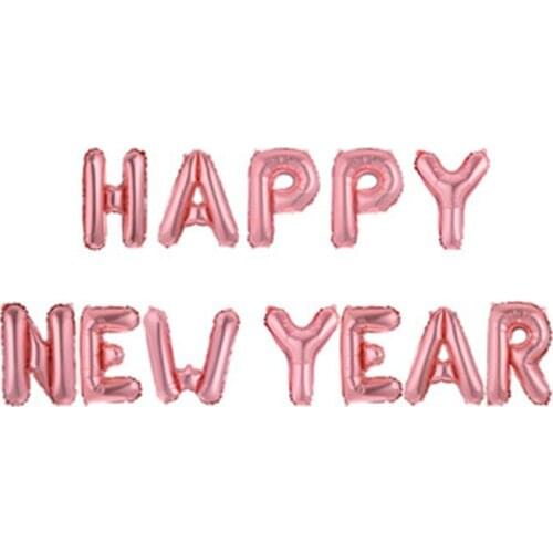 16 Inch Happy New Year Alphanumeric Aluminum Film Balloon Set New Year Christmas Mall Party Decoration