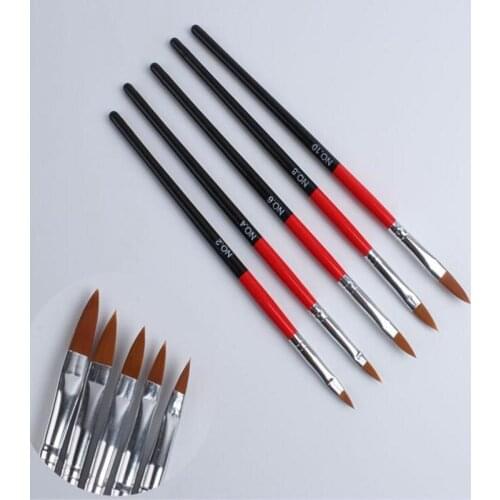 5PCs/Set Painting Black Brush Nail Art UV Gel 3D Manicure Design Draw Paint Pen Non-corroding Nail Polish Builder Manicure Tool