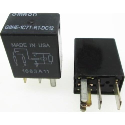 Auto car 12V relay G8HE-1C7T-R1-DC12 G8HE-1C7T-R1-DC12V G8HE-1C7T-R1-12VDC G8HE1C7TR1DC12 12VDC DC12V 12V 5PIN