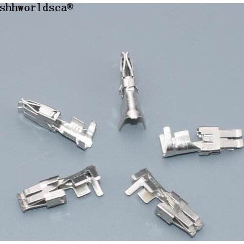 Shhworldsea auto car splices wire 6.3 big Crimp terminal Non-insulated automotive female connector pins 926965-1