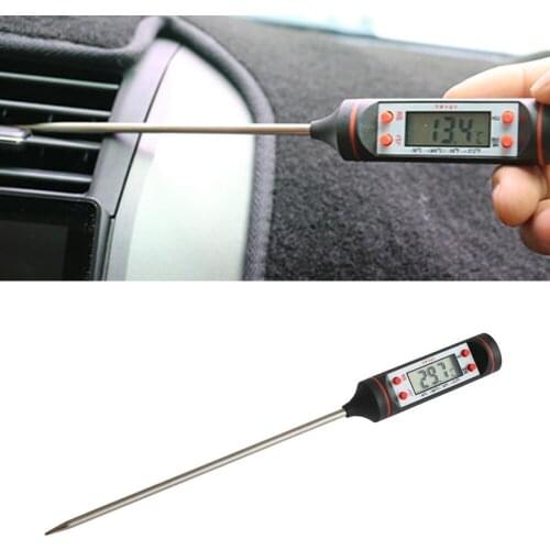 Car Air Conditioning Air Outlet Thermometer Pen Needle Thermometer Long Probe Liquid Crystal Display Car Thermometer -50°C~+300