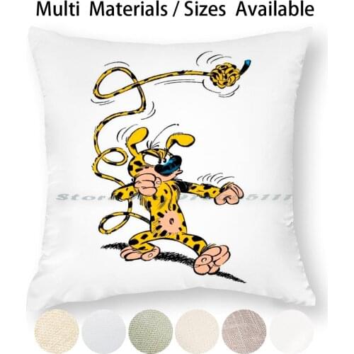Marsupilami Boxing Color Pillow Case Throw Pillow Cover Cotton Linen Flax Comic Book Character Yellow Andre Spirou Belgium