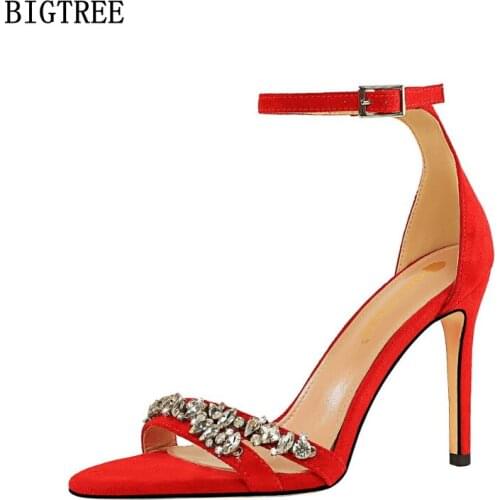 Mary Jane Sandals Women Summer 2021 Wedding Shoes Bride Ladies Shoes and Sandals Crystal Woman Pumps High Heels Sandals Women