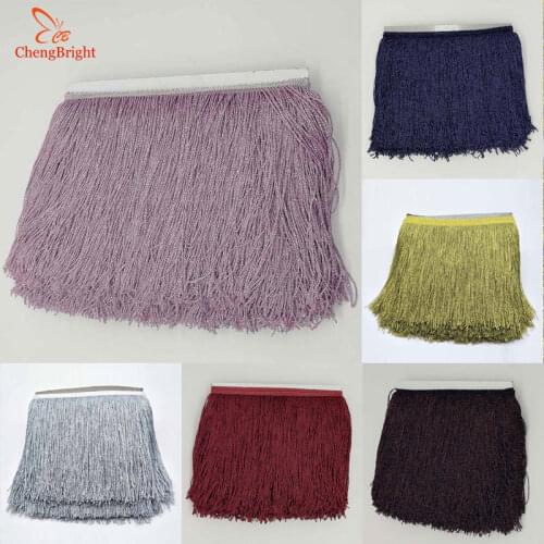 CHENGBRIGHT Beatiful 1Yard 20cm Wide Lace Fringe Trim Tassel Fringe Trimming For Latin Dress Stage Clothes Accessories Tassel