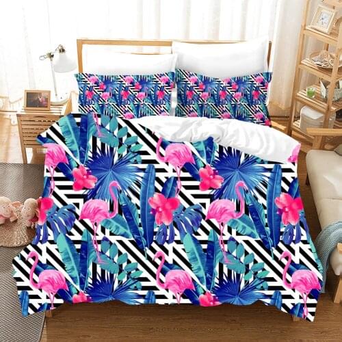Flamigo Fashion Bedding Set Animal Modern 3D Print Comforter Luxury Duvet Cover Set Home Textile Decor Queen King Single Size