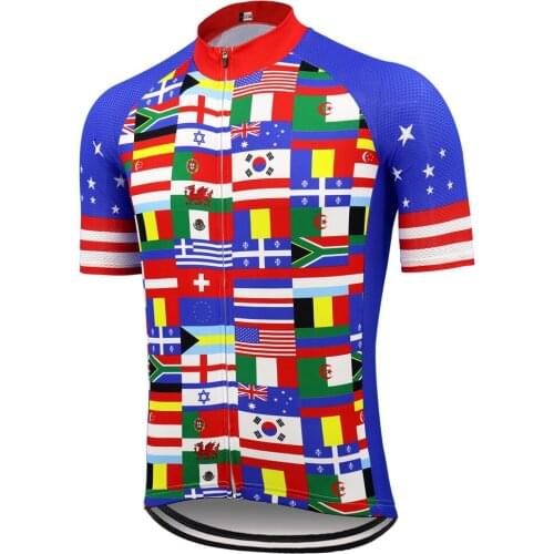 World National flag Cycling jersey men short sleeve team bicycle clothing Bicicleta ropa ciclismo Triathlon
