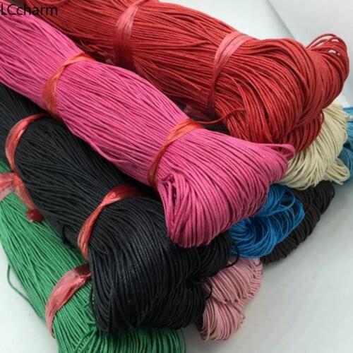 Wholesale 1.5mm Waxed Cotton Cord Beading Rattail Braided DIY Bracelet Necklace Jewelry Making String Thread 5m