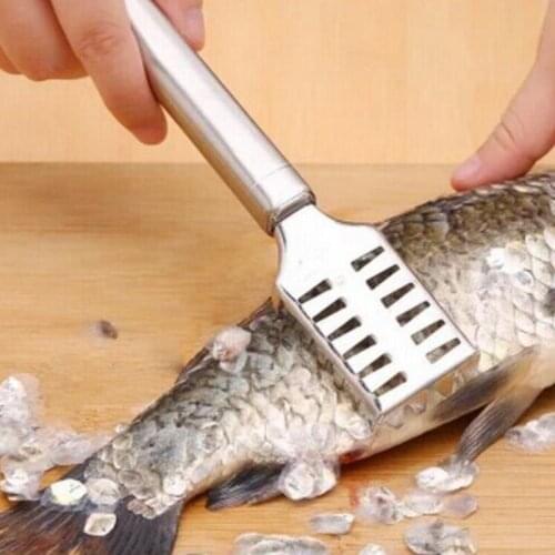 Quality Stainless Steel Fish Skin Brush Scraping Fishing Scale Brush Graters Fast Remove Fish Peeler Scalers
