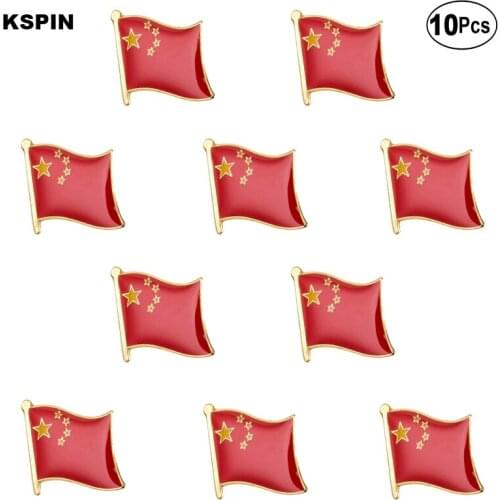 China Flag Lapel Pin Flag badge Brooch Pins Badges 10Pcs a Lot