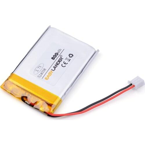 XHR-2P 2.54 800mAh 524038 504040 40*40*5.2mm 3.7V lithium polymer battery point reading machine battery pack medical device