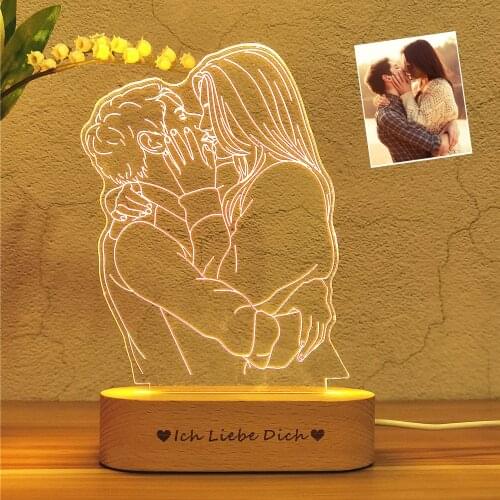 Personalized Customized Photo 3D Light Graphic Night Light Couple Wedding Anniversary Birthday Mothers Day Fathers Day Gift
