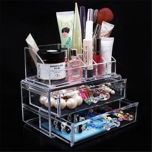 Clear Make up Organizer Acrylic Makeup Organizer Storage Box Portable Cosmetic Storage Drawers for Jewelry