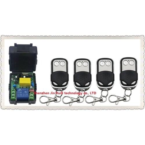 NEW AC220V 1CH 10A Radio Controller RF Wireless Push Remote Control Switch 315 MHZ 433 MHZ teles witch 4 Transmitter + Receiver