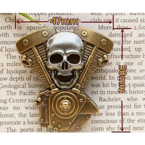Luxury Anniversary Motorcycle Club Badge CLASSIC Skull Engine Biker Brooches For Clothes Hat Retro Metal Collar Pin Brooch Medal