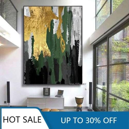 Modern Wall Art Canvas Painting Posters Prints Gold Abstract Wall Decor Pictures for Living Room Aesthetic Home Decoration