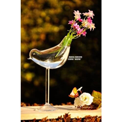 Glass Flower Hydroponic Vase Bottle Terrarium Container Home Decor Bird