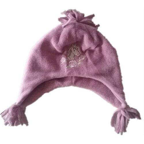 Animals Unicorn horse Computer embroidery thick Hats Knitting tassel Cap Winter Soft Warm Ear protection Fleece Lining Beanies