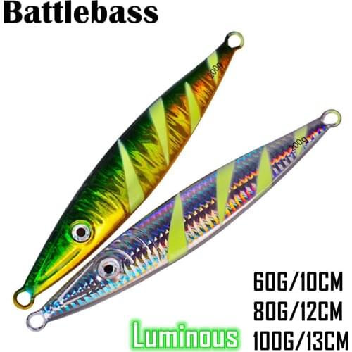 BATTLEBASS 1PC Metal Jigging Spoon 80G 100G 120G 160G 200G Shore Casting Jig Drag Cast Sea Bass Lures Artificial Fishing Bait