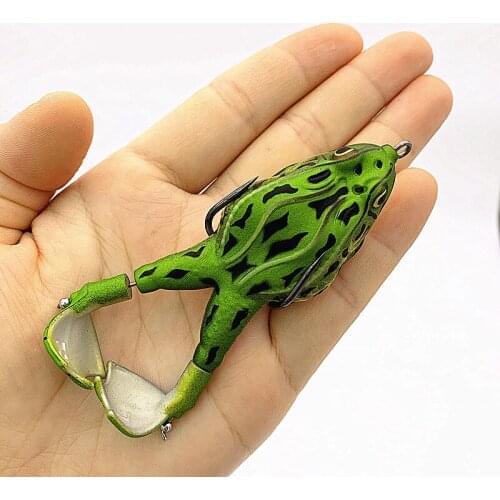 1PCS Floating Minnow Fishing Lure Silicone Double Propeller Soft Bait Frog 90mm 13g Artificial Bait Wobbler Soft Drag Jig Lure