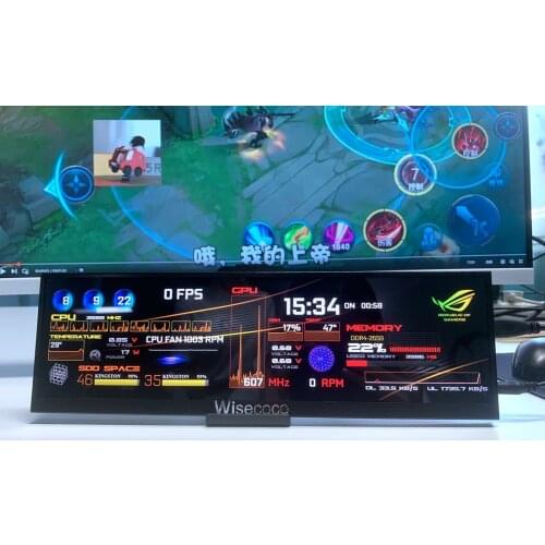 Wisecoco 12.6 inch Touch Monitor Long Strip 1920*515 Advertising Screen With Case NV126B5M-N41 IPS Display