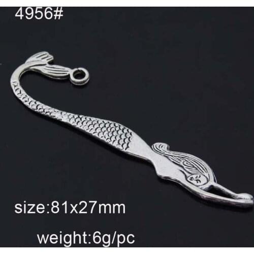 15 pieces/lot) 81X27MM Antique Silver Color Vintage Style Metal Zinc Alloy Sea-Maid Bookmarks