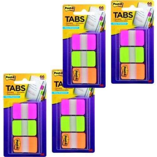 4 pack per lot Durable Index Filing Category Tag plastic Sticky notes 66 pages per pack 3M Post-it 686-PGO