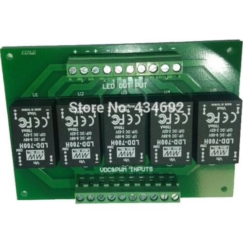 5 Channel LDD Led Driver Board With 5PCS MEAN WELL LDD-500H LDD-700H LDD-1000H Power For Aquarium Fish Tank Led Emitter Lamp