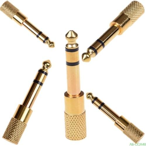 6.5mm 1/4"Male plug to 3.5mm 1/8"Female Jack Stereo Headphone Audio Adapter Newest 1PCS Gold