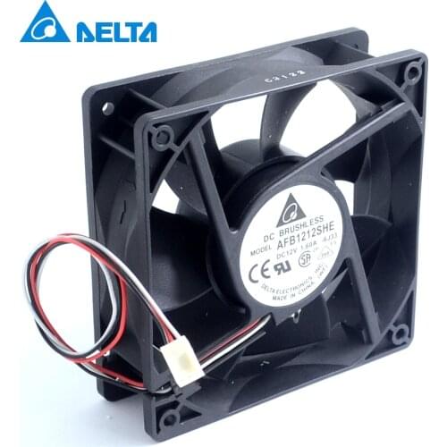 AFB1212SHE 120mm 1.60a 12v quiet double ball speed automatic temperature control cooling fan wind capacity for 120*120*25MM