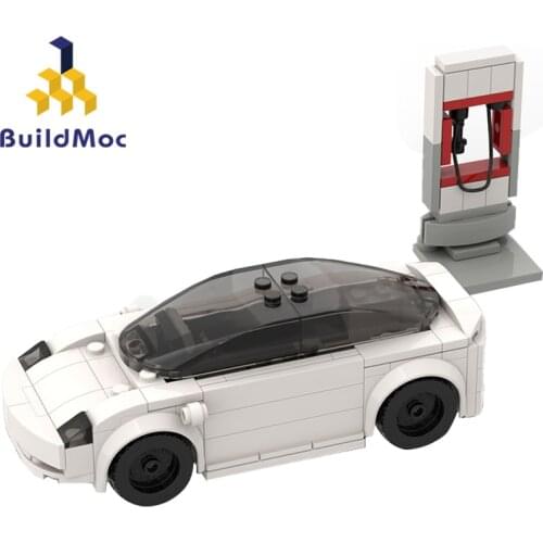 Buildmoc City Technical Car Tesla Model 3 and Cybertruck Electric Vehicle Speed Champions DIY Building Blocks Kid Toys xmas Gift