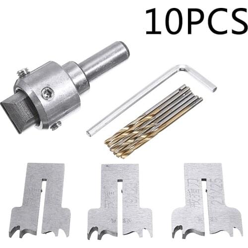 10Pcs Wood Bead Maker Beads Drill Bit Milling Cutter 16/18/20mm Blade with Handle Electric Drill Power Woodworking Tools