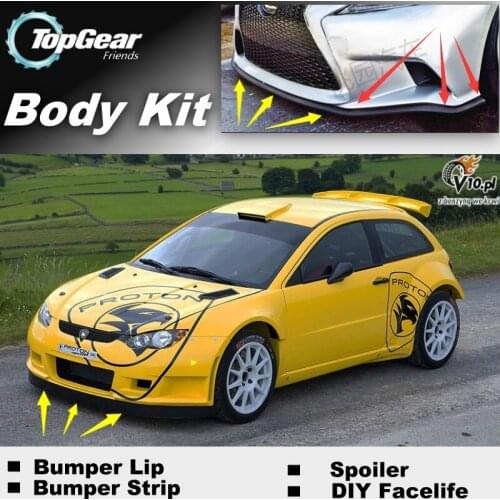 Bumper Lip Deflector Lips For Proton Satria / Neo Front Spoiler Skirt For TopGear Friends to Car View Tuning / Body Kit / Strip