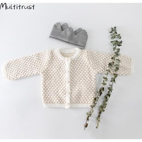 2020 baby children clothing 0-2 years baby Girls Knitted Sweaters suit cardigan jacket or baby romper Fish Hole Matching suit