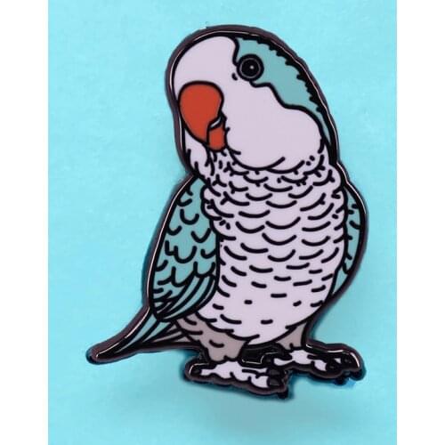 Cartoon Blue Parrot Bird Brooch Pins Enamel Metal Badges Lapel Pin Brooches Jackets Jeans Fashion Jewelry Accessories