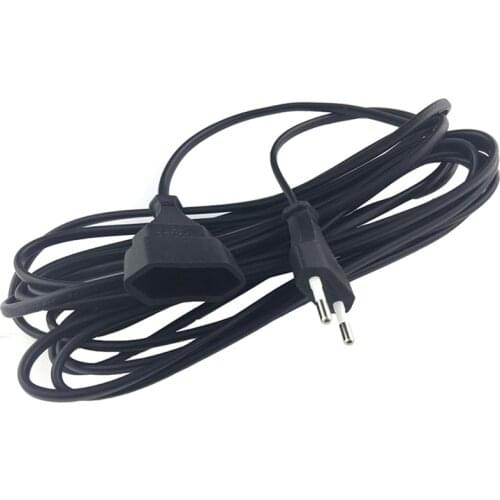 EU AC Power Extension Cord Cable EU 2-pin AC Plug Male to Memale 0.5M 2X0.75mm 2 Copper Coductor