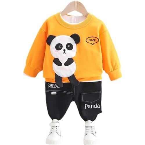 Spring Autumn Children panda t-shirt Pants 2Pcs/sets Baby Boy Clothes Infant Outfit Fashion Kids Toddler Casual Tracksuits set