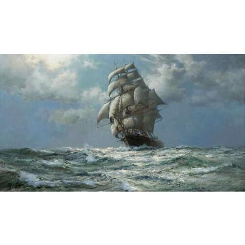 HD Printed Modern Oil painting Art Wall Decor Fantasy Ship Boat Art Work Ocean Sea Landscapes Picture On Canvas