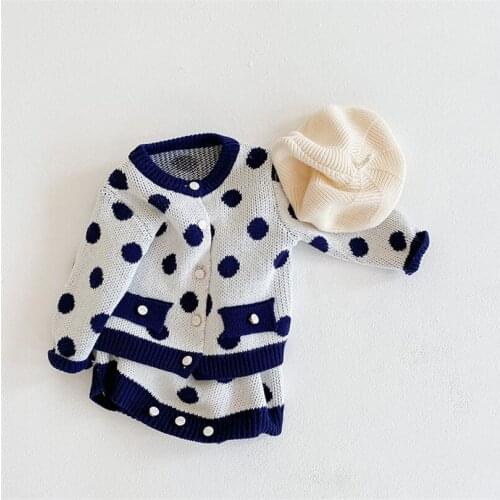 Baby Girls Clothes Newborn Knitted Baby Clothes Autumn Baby Romper Jumpsuit Polka Dot Baby Cardigan Toddler Baby Romper Onesie