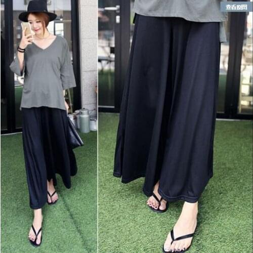 Summer Thin Wide Leg Loose Modal Maternity Pants Cropped Plus Size Wide-leg Pants Belly Casual Pants Clothes for Pregnant Women