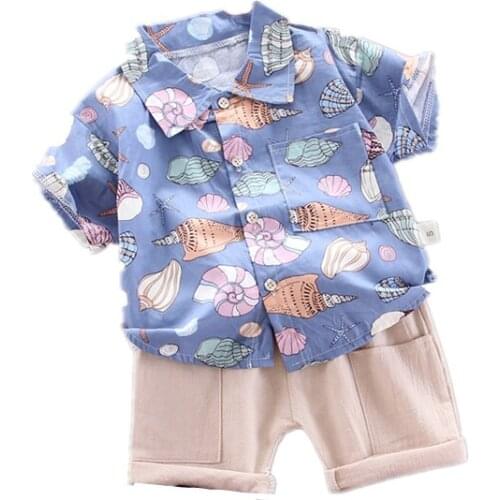 Summer Baby Boys Children Cotton Clothes Cartoon Shirts Shorts 2Pcs/sets Infant Kids Fashion Toddler Casual Clothing Tracksuits