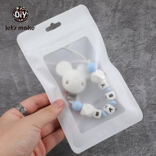 Lets Make White 50pcs (19.5x11.5cm) Display Bags BPA free Baby Plastic Bags Package Jewelry Gift Pendant Accessories