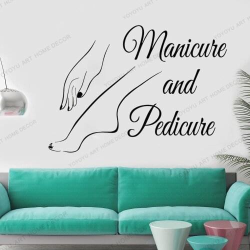 Nail Salon Wall Decal Manicure Pedicure stickers muraux salon Window Sticker Beauty Salon Spa cortinas salon Wall Decor yw112