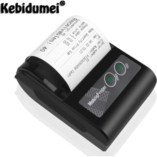 Kebidumei Mini Bluetooth Printer Thermal Printer Pocket Portable Ticket Receipt USB Wireless For Windows Android IOS Mini 58mm