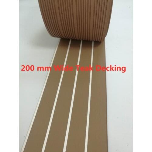 Boat Marine Yacht Synthetic PVC Teak Deck Decking Flooring with White Stripes 200/500mm