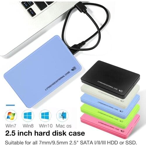 Newest 2.5 Inch Hard DriveTool-Free External Hard Drive Case For all 7mm/9.5mm 2.5" SATA I/II/III HDD or SSD