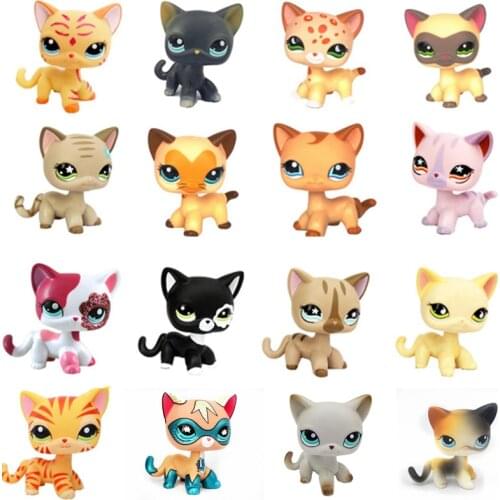New Lps Pet Shop Action Figure Toys Standing Short Hair Cat Original Kitten Fox Puppy Dog Cute Animal For Girls Collection