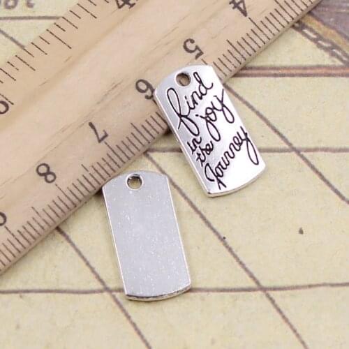 10pcs Charms Find Joy In Journey 20x10mm Tibetan Silver Color Pendants Antique Jewelry Making DIY Handmade Craft
