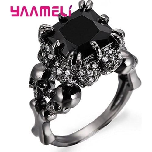 Latest Fashion Punk Style Unisex 925 Sterling Silver Hiphop/Rock Finger Rings For Women/Men Anniversary Party/Carnival