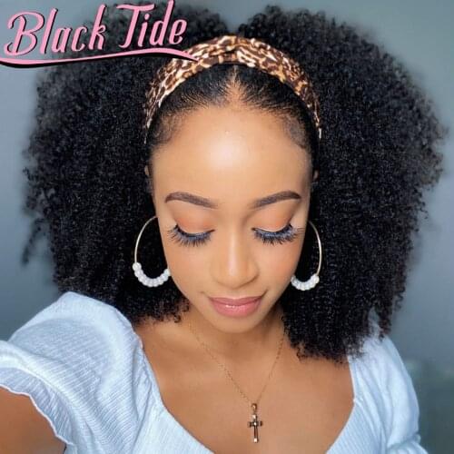 Head Band Wigs Human Hair Curly Headband Wig 150% Indian Remy Headband Wig Human Hair Curly Headband Wigs Headbands For Women