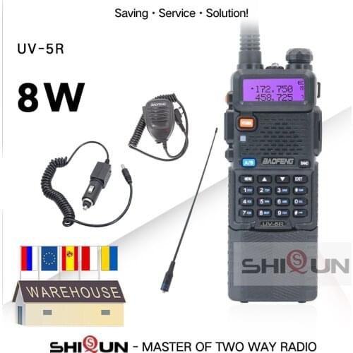 Baofeng 8W UV-5R Walkie Talkie Enlarge 3800mAh Battery Tri Power High Mid Low Dual Band UHF VHFBaofeng UV5R Two Way Radio UV 5R